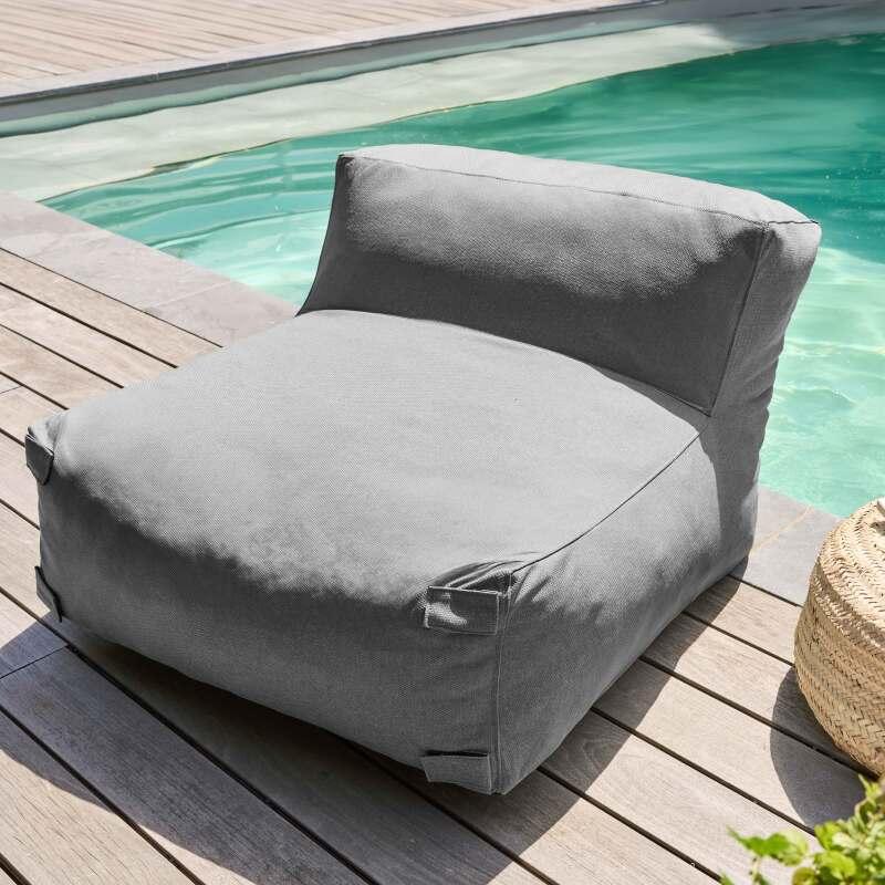 Modulare Gartenmöbel mit 3 Kaminstühlen, 1 Ecksessel, 1 Chaiselongue und 1 Hocker  (3/7)