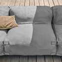 Modulare Gartenmöbel mit 3 Kaminstühlen, 1 Ecksessel, 1 Chaiselongue und 1 Hocker 