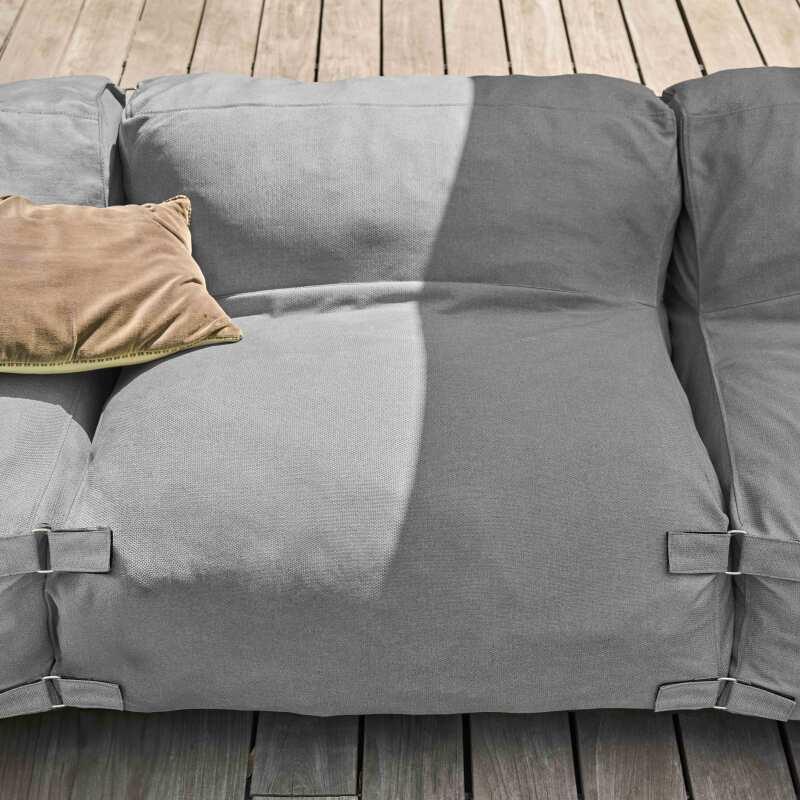 Modulare Gartenmöbel mit 3 Kaminstühlen, 1 Ecksessel, 1 Chaiselongue und 1 Hocker  (6/7)
