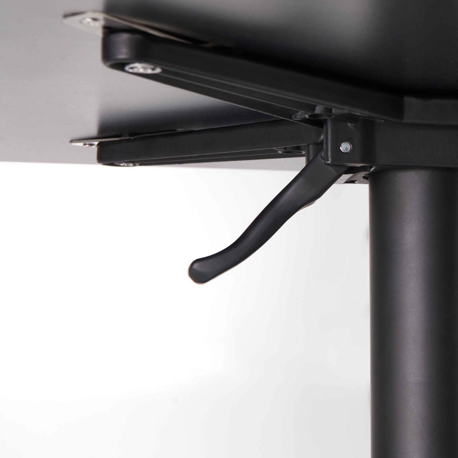 Grauer Bistrot-Gartentisch und 2 Stühle mit Armlehnen aus Aluminium 