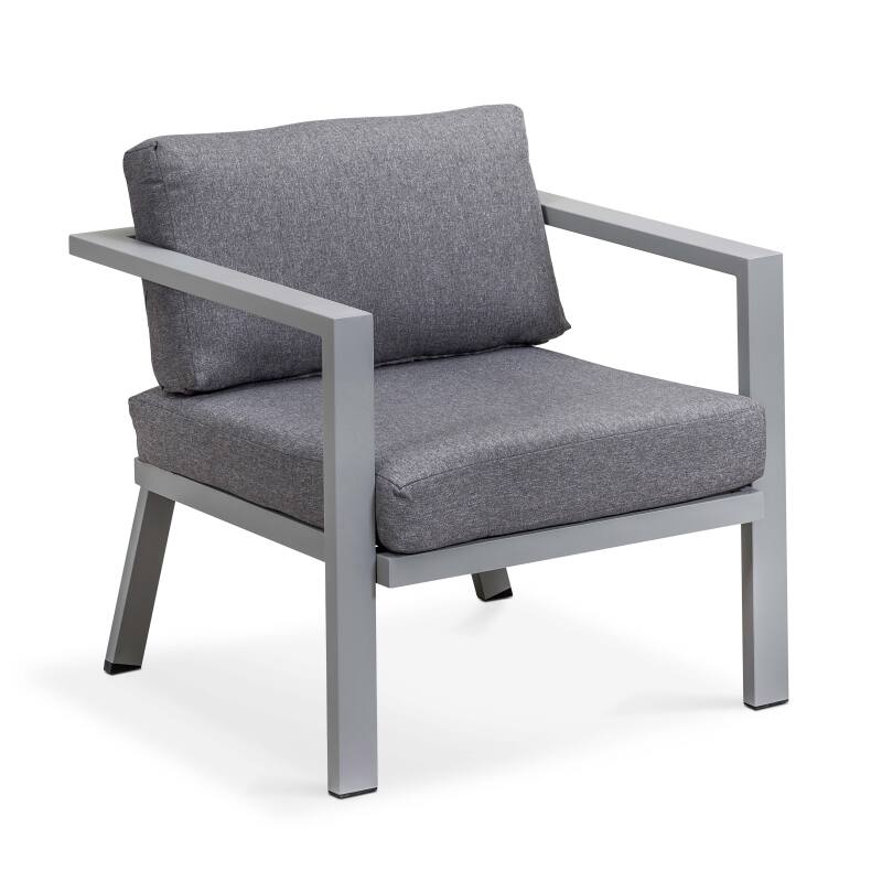 Gartenmöbel-Set aus Aluminium für 6 Personen + 1 Sessel + 1 Esstisch