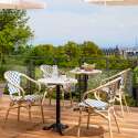 Pariser Bistrostuhl aus Aluminium und synthetischem Rattan
