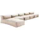 Modulare Gartenmöbel mit 4 Sesseln und 1 Chaiselongue 