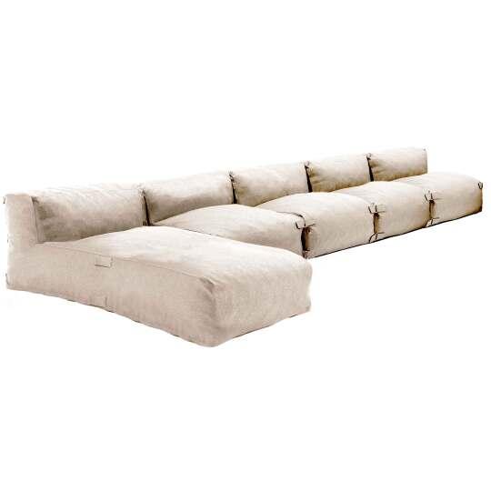 Modulare Gartenmöbel mit 4 Sesseln und 1 Chaiselongue | Oviala