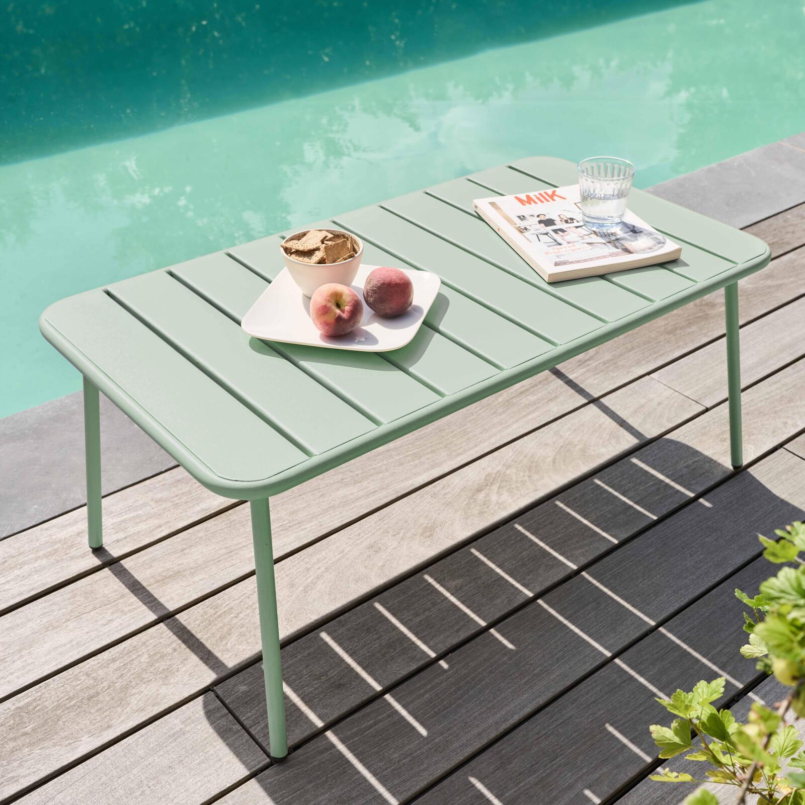 Table basse de jardin rectangulaire 90 x 50 cm