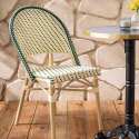 Pariser Bistrostuhl aus Aluminium und synthetischem Rattan