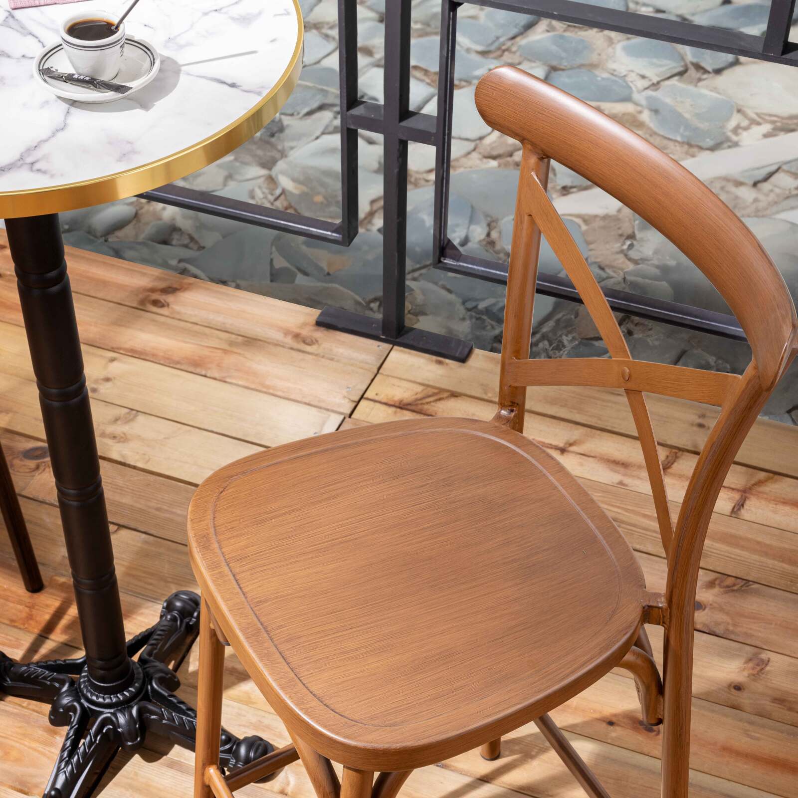 Terrassenhochstuhl aus Aluminium