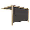 Angebaute bioklimatische Pergola 3 x 4 m aus Aluminium mit Holzdekor mit 1 Markise