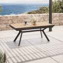 Rechteckiger ausziehbarer Gartentisch 187/250 cm aus Aluminium und 10 Stühle mit Armlehnen