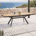 Rechteckiger ausziehbarer Gartentisch 187/250 cm aus Aluminium und 10 Stühle mit Armlehnen