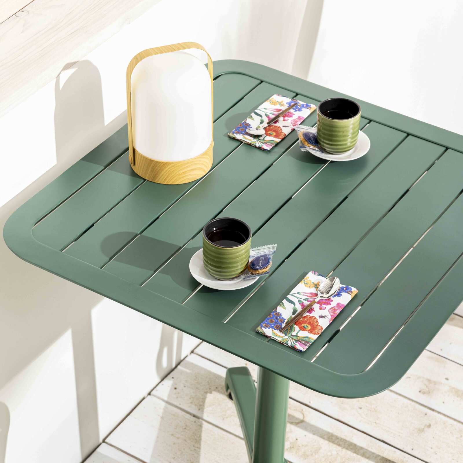 Quadratischer Terrassentischplatte 60 x 60 cm aus Aluminium