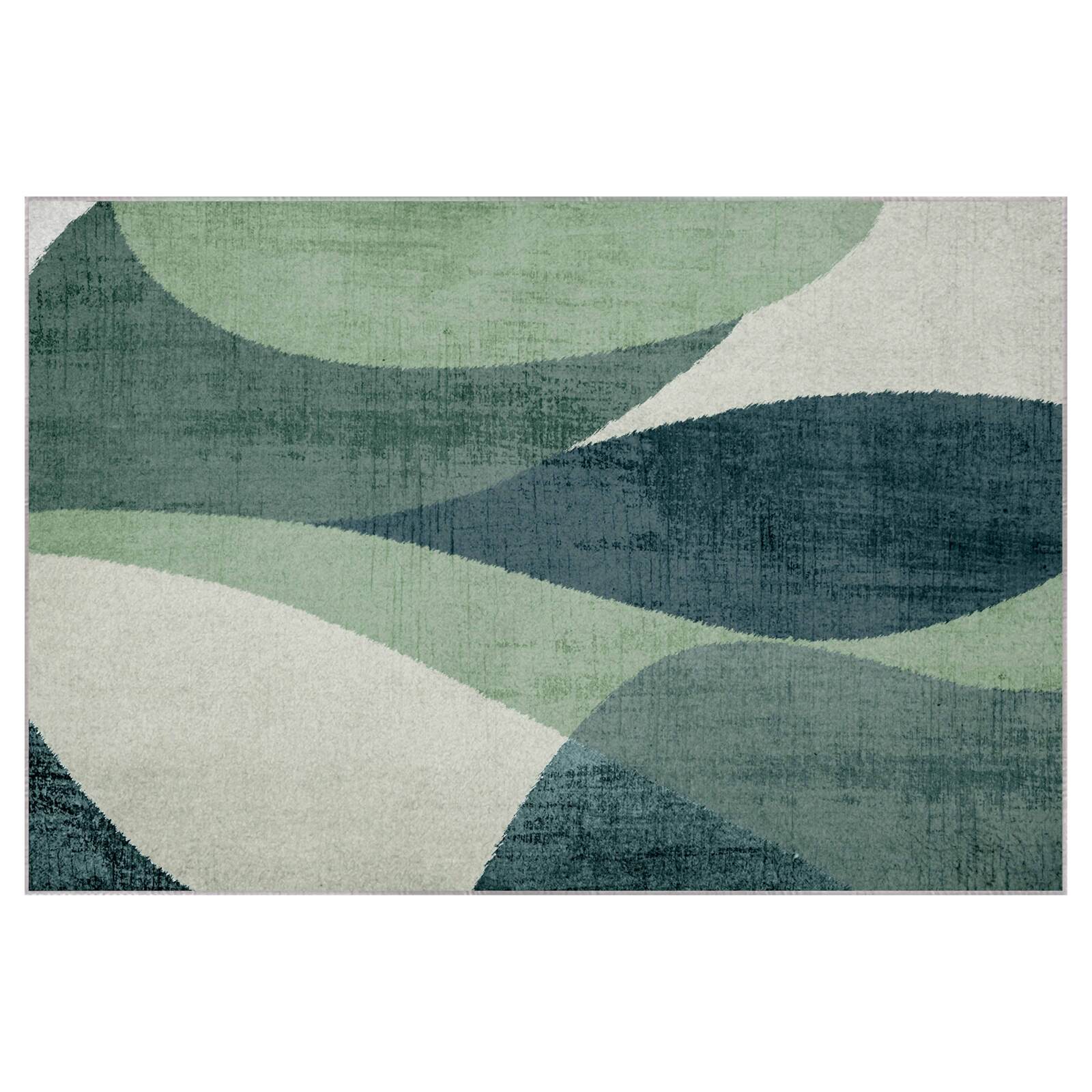 Rechteckiger, kurzfloriger Polyester-Chenille-Teppich 