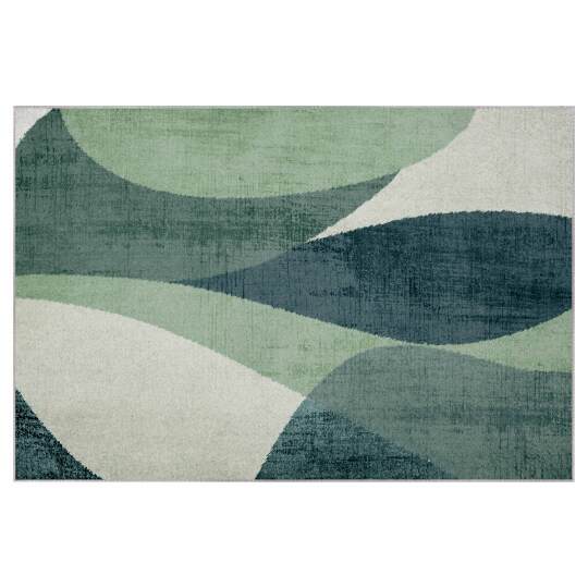 Rechteckiger, kurzfloriger Polyester-Chenille-Teppich