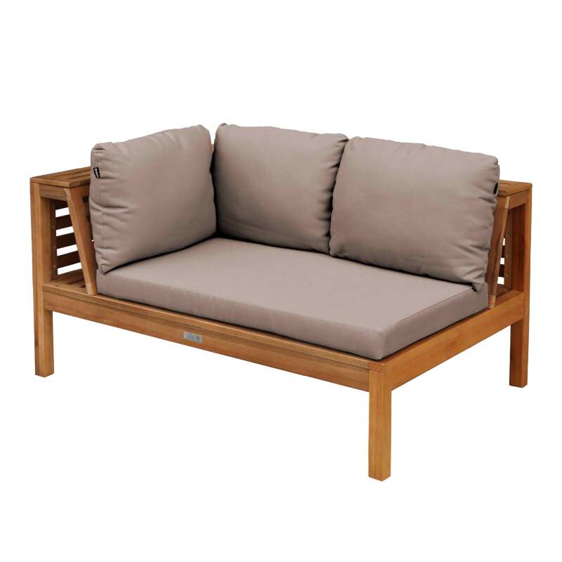 Niedriges linkes Gartensofa aus FSC®-zertifiziertem Eukalyptusholz