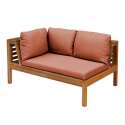 Niedriges linkes Gartensofa aus FSC®-zertifiziertem Eukalyptusholz