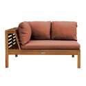 Niedriges linkes Gartensofa aus FSC®-zertifiziertem Eukalyptusholz