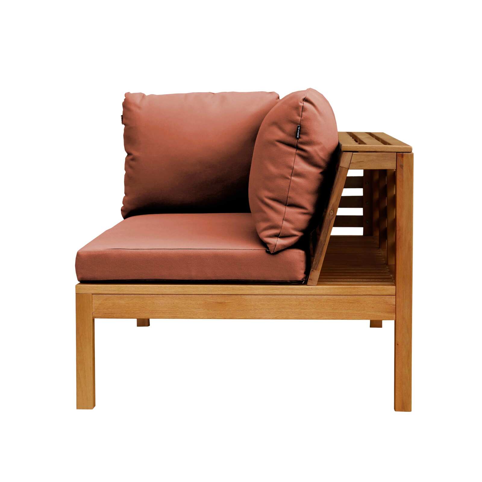 Niedriges linkes Gartensofa aus FSC®-zertifiziertem Eukalyptusholz