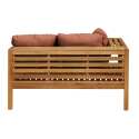 Niedriges linkes Gartensofa aus FSC®-zertifiziertem Eukalyptusholz