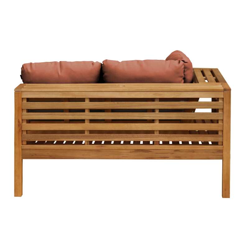 Niedriges linkes Gartensofa aus FSC®-zertifiziertem Eukalyptusholz