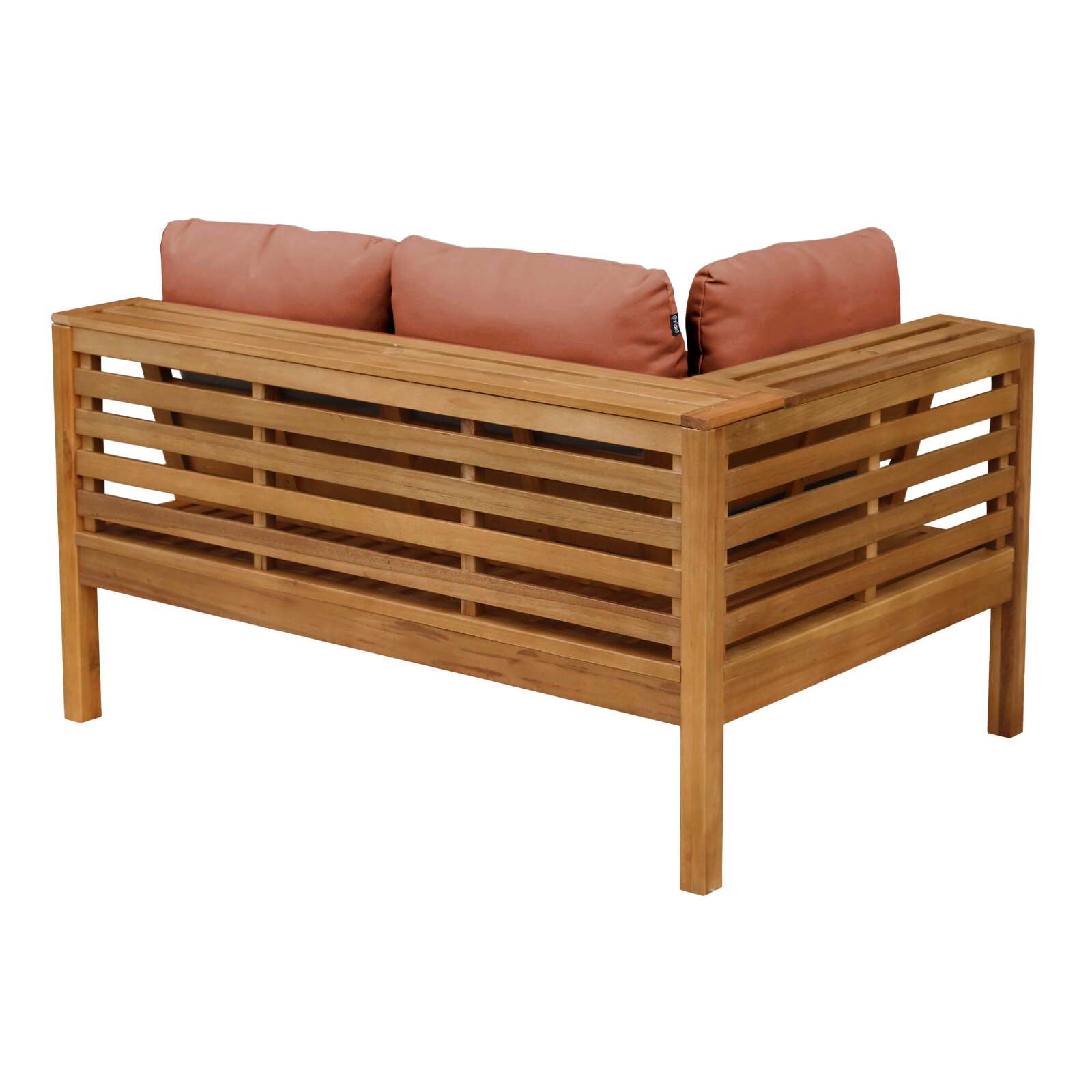 Niedriges linkes Gartensofa aus FSC®-zertifiziertem Eukalyptusholz