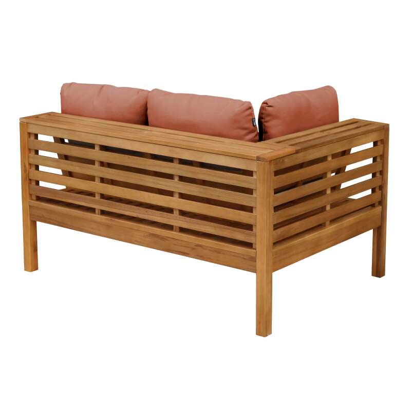 Niedriges linkes Gartensofa aus FSC®-zertifiziertem Eukalyptusholz