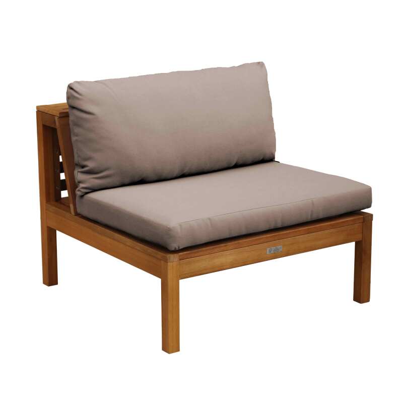Ecksofa-Gartenlounge-Set für 4 Personen mit Tisch aus FSC®-zertifiziertem Eukalyptusholz