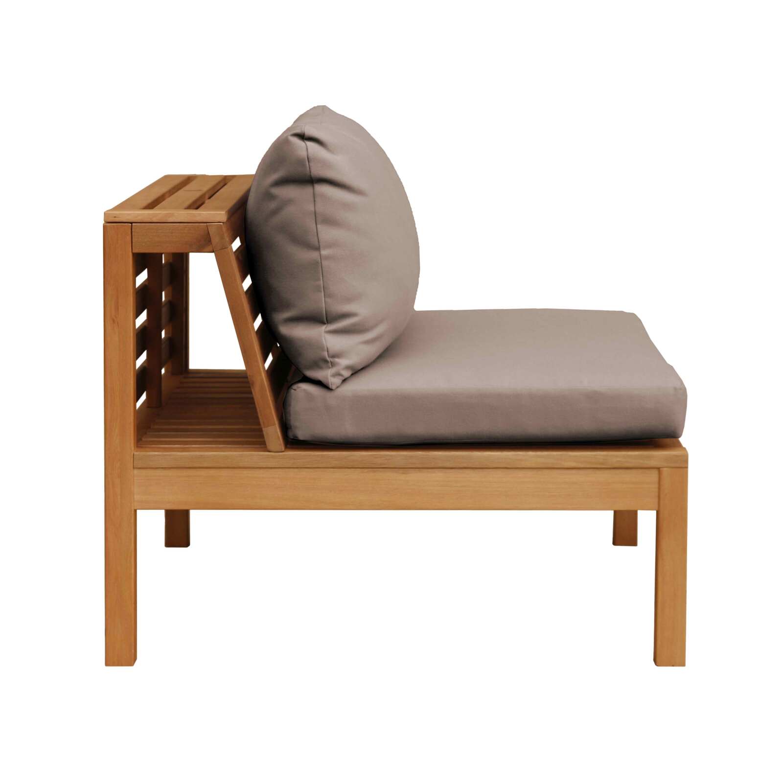 Ecksofa-Gartenlounge-Set für 4 Personen mit Tisch aus FSC®-zertifiziertem Eukalyptusholz 