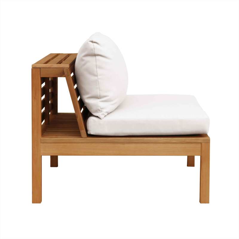 Ecksofa-Gartenlounge-Set für 4 Personen mit Tisch aus FSC®-zertifiziertem Eukalyptusholz