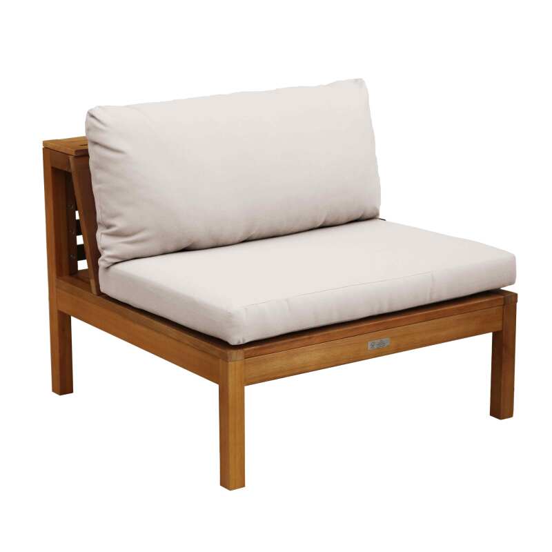 Ecksofa-Gartenlounge-Set für 4 Personen mit Tisch aus FSC®-zertifiziertem Eukalyptusholz