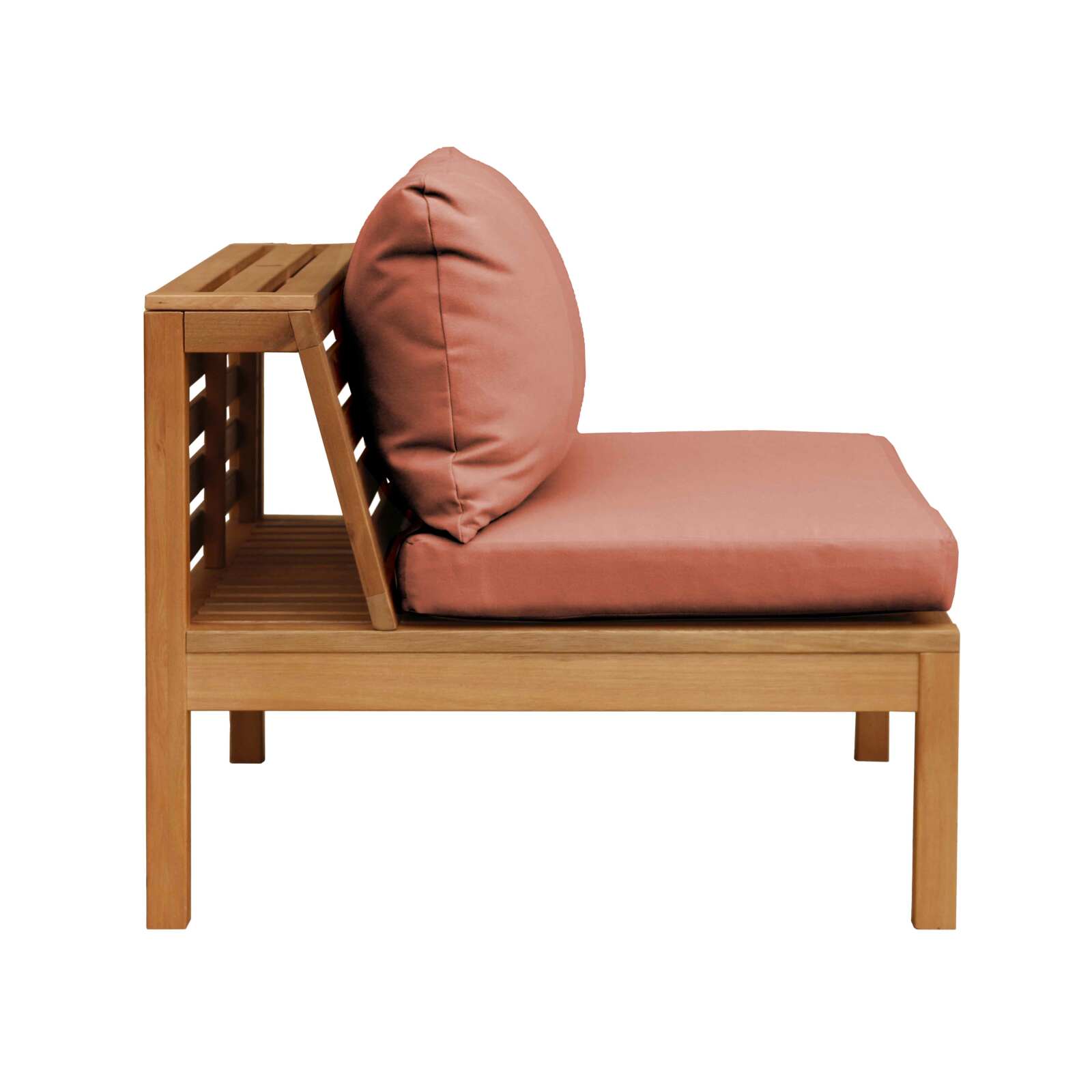 Ecksofa-Gartenlounge-Set für 4 Personen mit Tisch aus FSC®-zertifiziertem Eukalyptusholz 