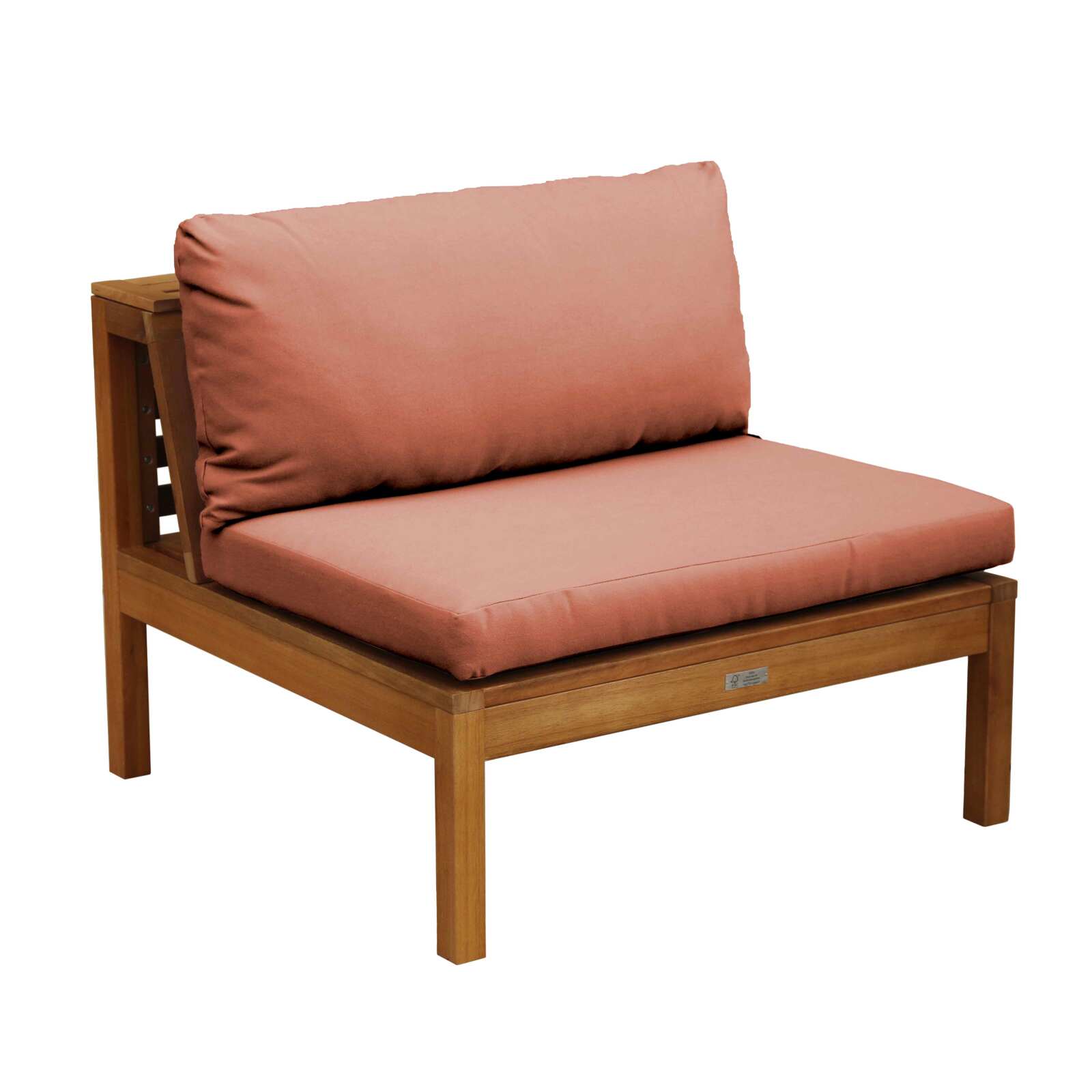 Ecksofa-Gartenlounge-Set für 4 Personen mit Tisch aus FSC®-zertifiziertem Eukalyptusholz 