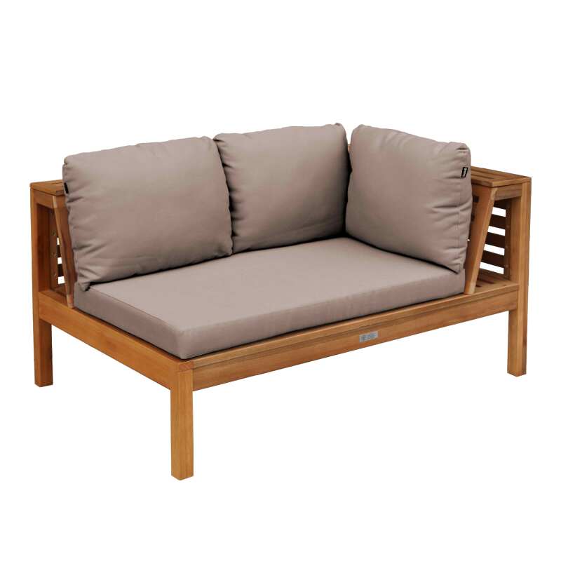 Ecksofa-Gartenlounge-Set für 4 Personen mit Tisch aus FSC®-zertifiziertem Eukalyptusholz