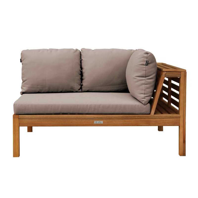 Ecksofa-Gartenlounge-Set für 4 Personen mit Tisch aus FSC®-zertifiziertem Eukalyptusholz