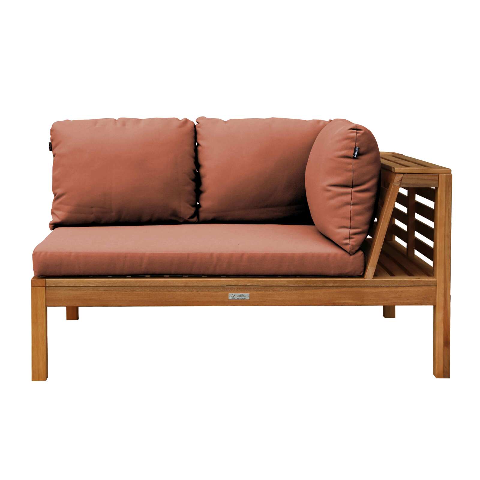 Ecksofa-Gartenlounge-Set für 4 Personen mit Tisch aus FSC®-zertifiziertem Eukalyptusholz 