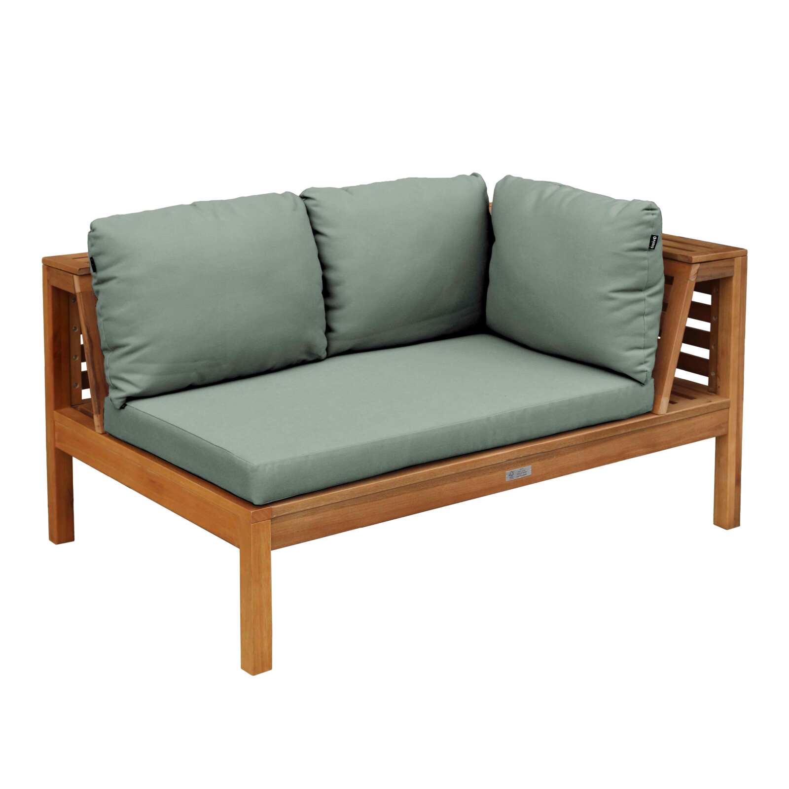 Ecksofa-Gartenlounge-Set für 4 Personen mit Tisch aus FSC®-zertifiziertem Eukalyptusholz 