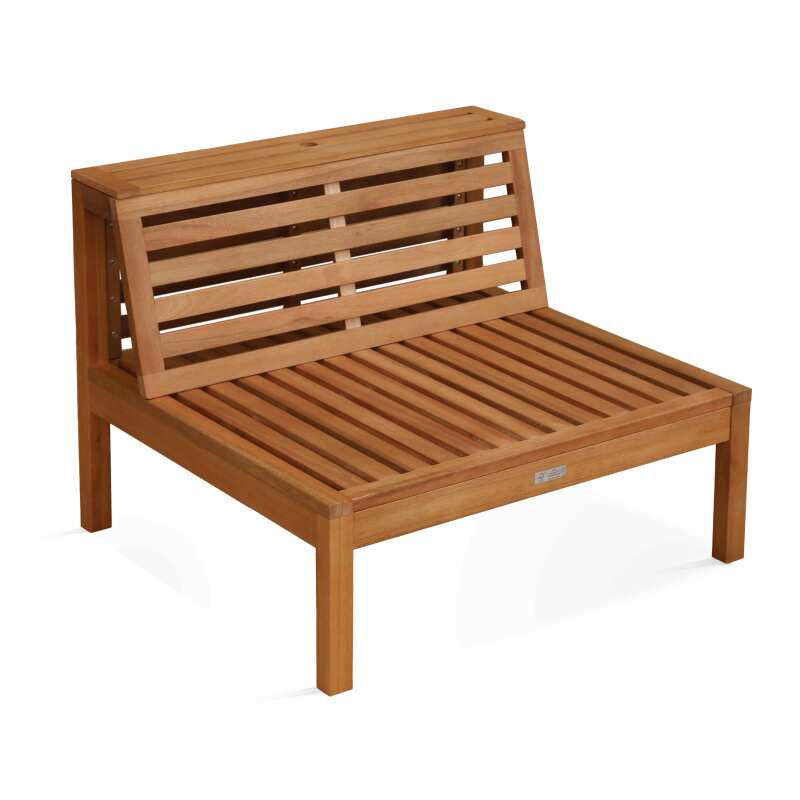 Ecksofa-Gartenlounge-Set für 5 Personen mit Tisch aus FSC®-zertifiziertem Eukalyptusholz