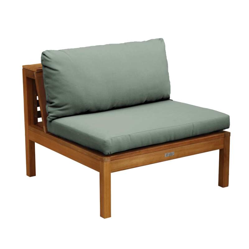 Ecksofa-Gartenlounge-Set für 5 Personen mit Tisch aus FSC®-zertifiziertem Eukalyptusholz