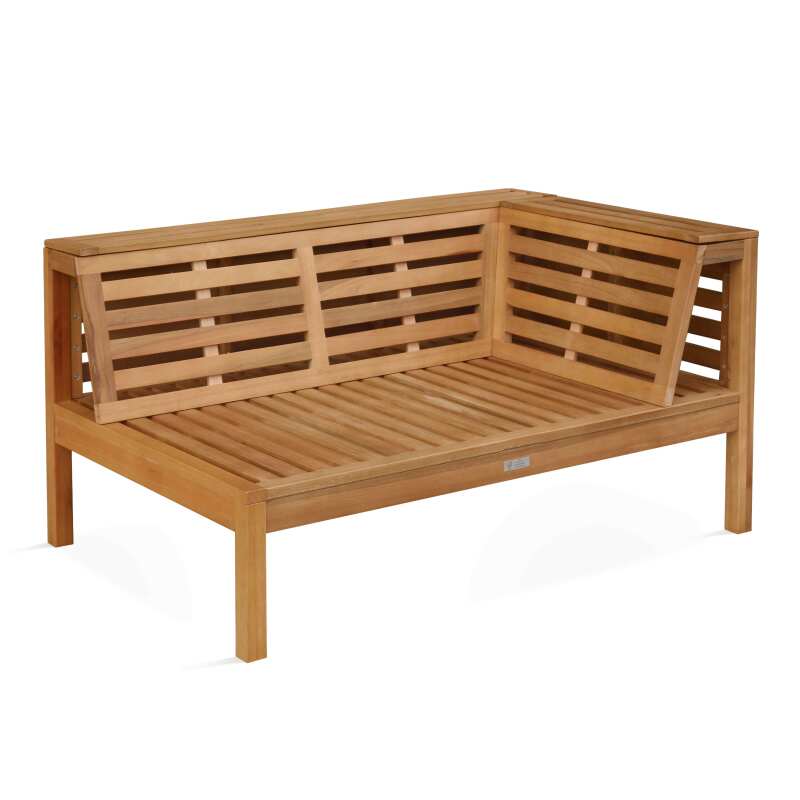 Ecksofa-Gartenlounge-Set für 5 Personen mit Tisch aus FSC®-zertifiziertem Eukalyptusholz