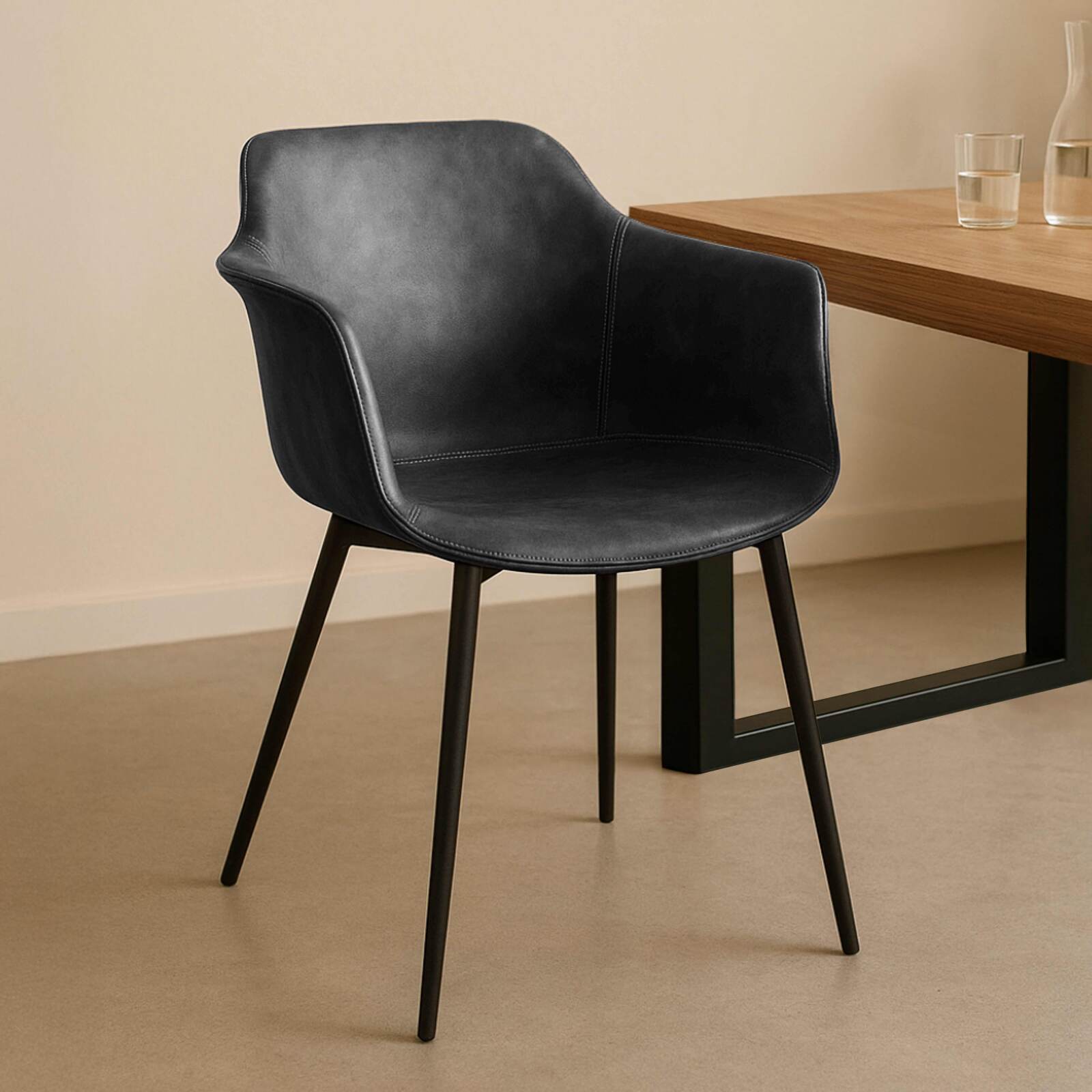 Set mit 2 Industriesesseln aus Stahl und beschichtetem Textil