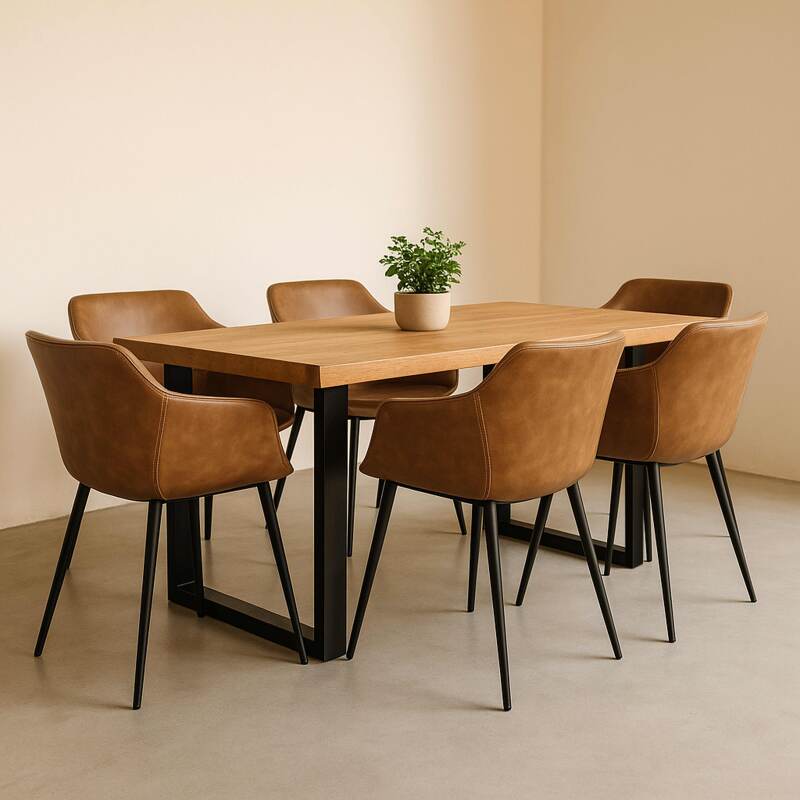 Set mit 2 Industriesesseln aus Stahl und beschichtetem Textil (2/7)