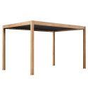 Selbsttragende bioklimatische Pergola 4x3 m aus Aluminium in Holzoptik