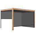 Bioklimatische Anbaupergola 4x3m aus Aluminium in Holzoptik mit 1, 2 oder 3 Jalousien