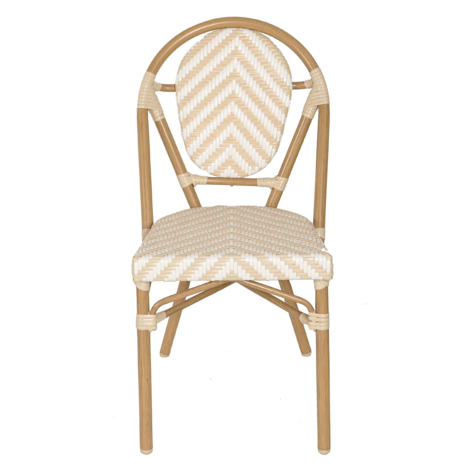 Gartenstuhl im Pariser Bistro-Stil aus Aluminium und synthetischem Rattan