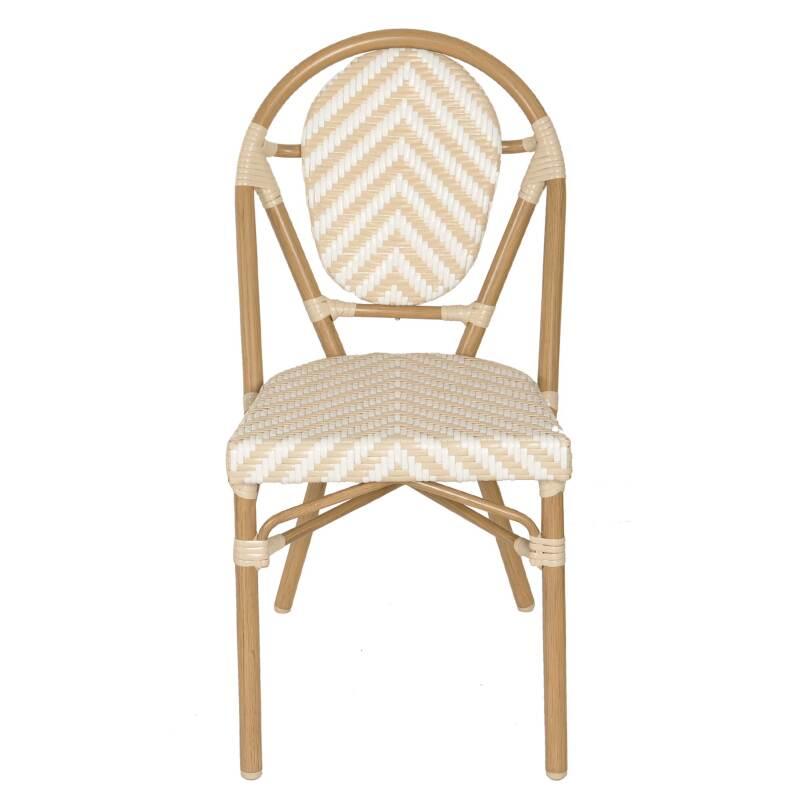 Gartenstuhl im Pariser Bistro-Stil aus Aluminium und synthetischem Rattan