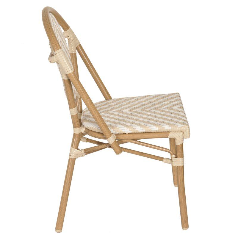 Gartenstuhl im Pariser Bistro-Stil aus Aluminium und synthetischem Rattan