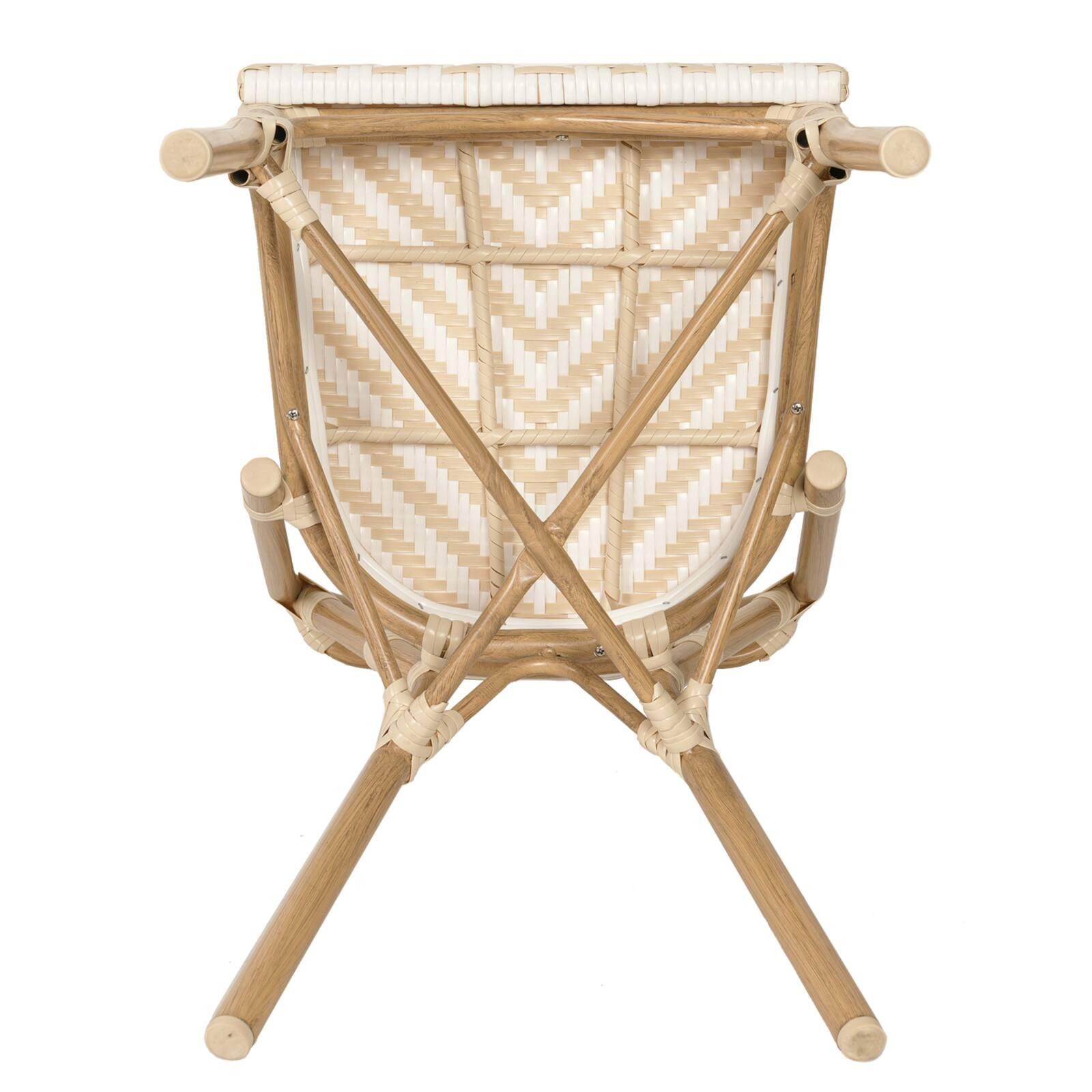 Gartenstuhl im Pariser Bistro-Stil aus Aluminium und synthetischem Rattan Gartenstuhl im Pariser Bistro-Stil aus Aluminium und synthetischem Rattan