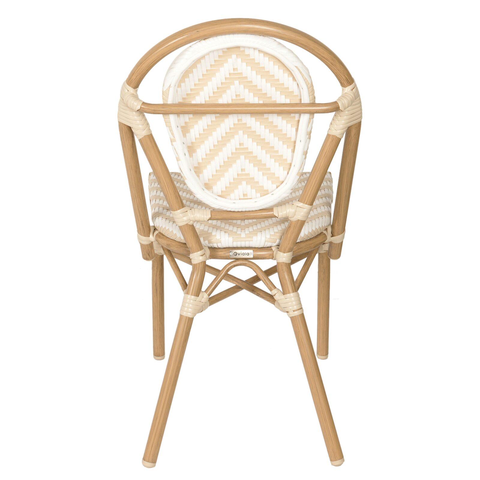 Gartenstuhl im Pariser Bistro-Stil aus Aluminium und synthetischem Rattan