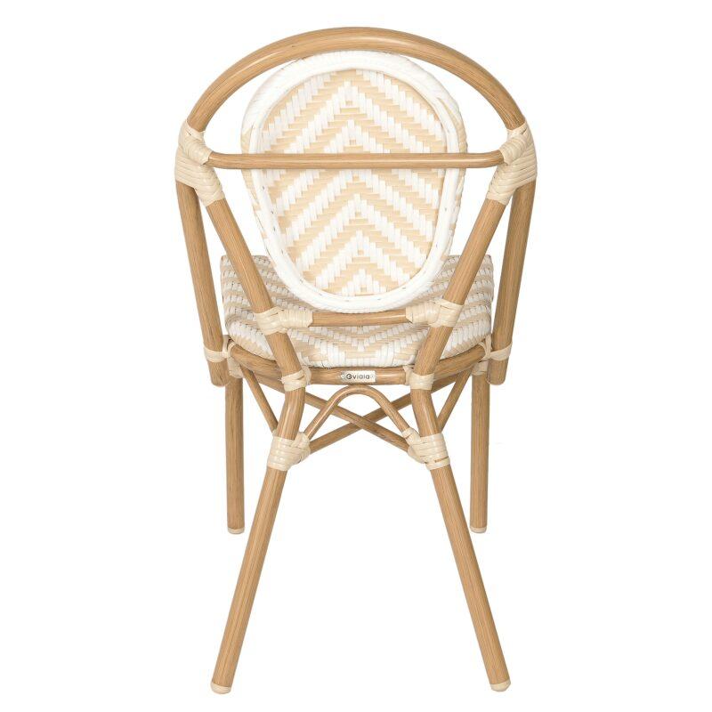 Gartenstuhl im Pariser Bistro-Stil aus Aluminium und synthetischem Rattan