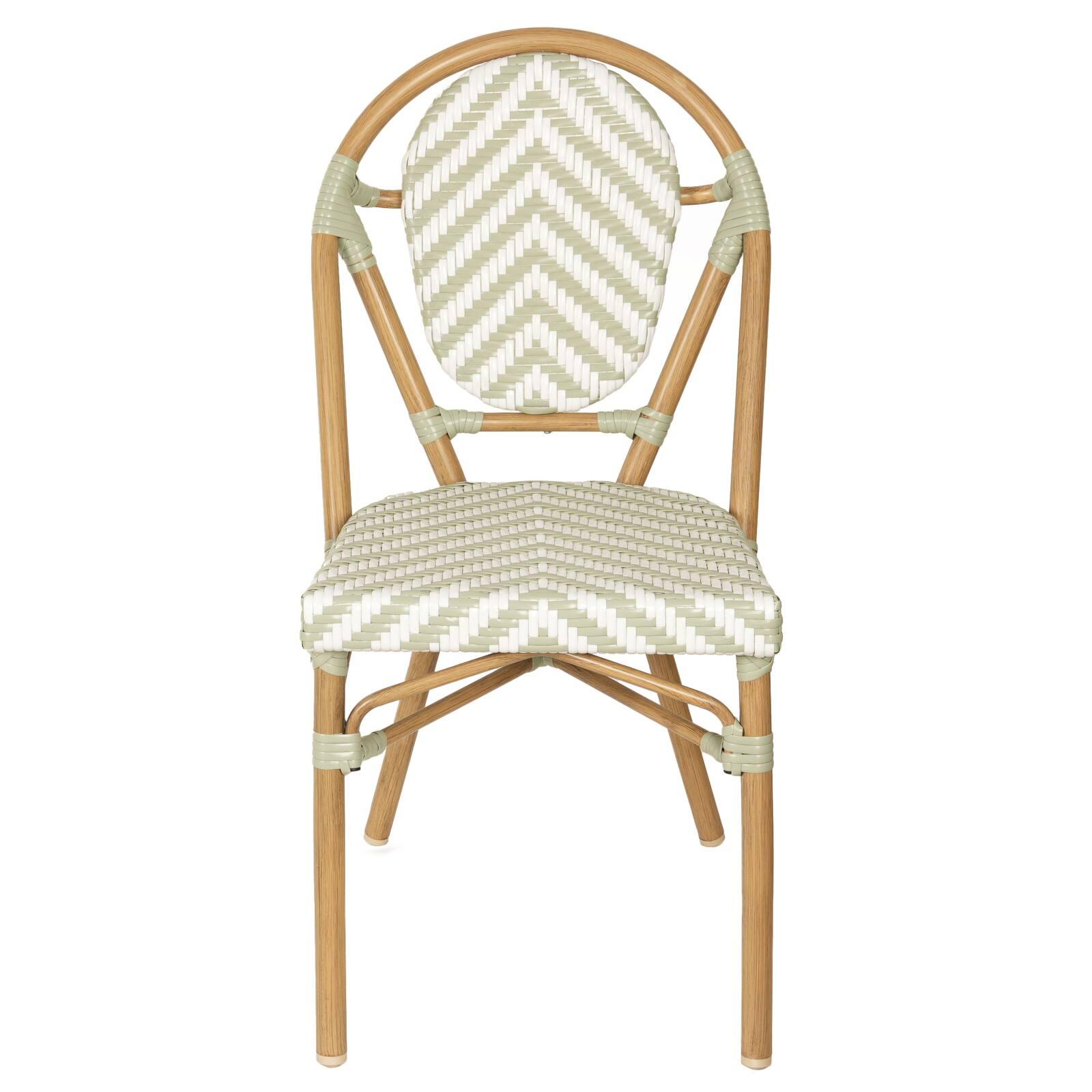 Gartenstuhl im Pariser Bistro-Stil aus Aluminium und synthetischem Rattan