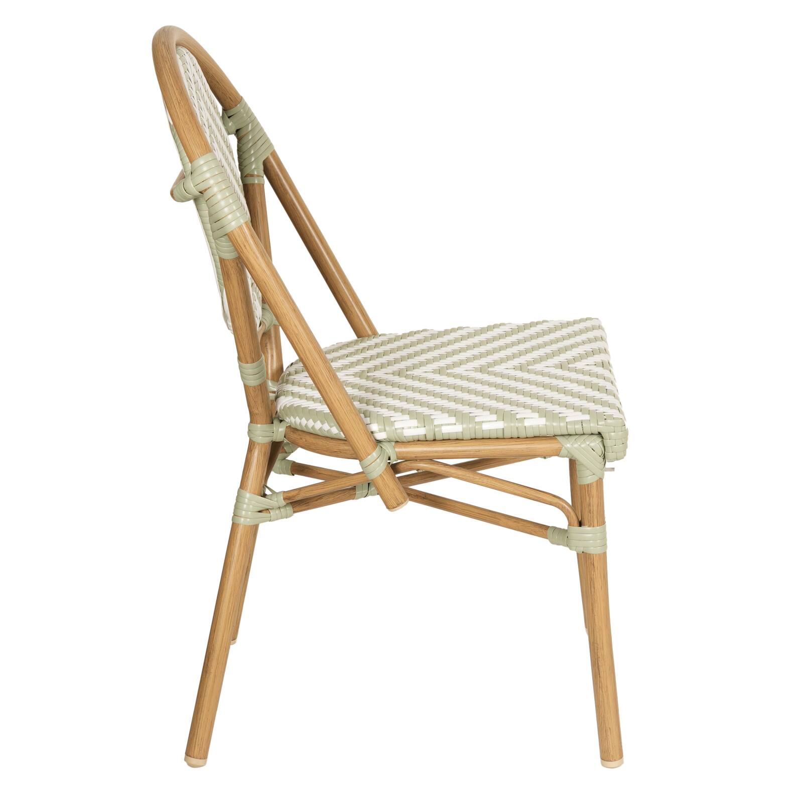 Gartenstuhl im Pariser Bistro-Stil aus Aluminium und synthetischem Rattan